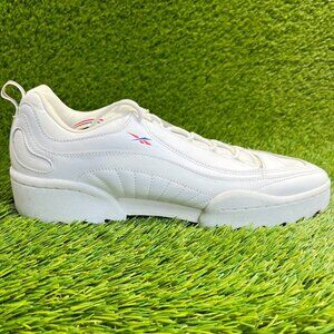 Reebok Rivyx Ripple Mens Size 11.5 White Red Athletic Leather Shoes Sneakers